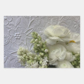 White floral bruiloft giftwrap inpakpapier vel (Voorkant)