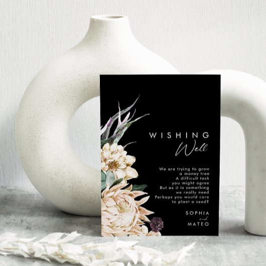 White Floral | Bruin-weddenschap Informatiekaartje