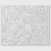 White Floral Cadeaupapier (Vlak)