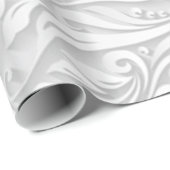 White Floral Cadeaupapier (Rol Hoek)