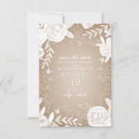 White Floral Cardstock geïnspireerd om de datum op