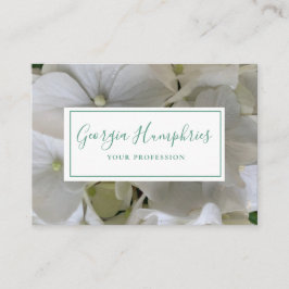 White Floral Classic Business Card Contactkaartje