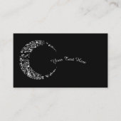 White Floral Crescent Moon Visitekaartje (Voorkant)