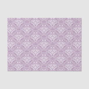 White Floral Damascus & Plum Paars Background Tissuepapier