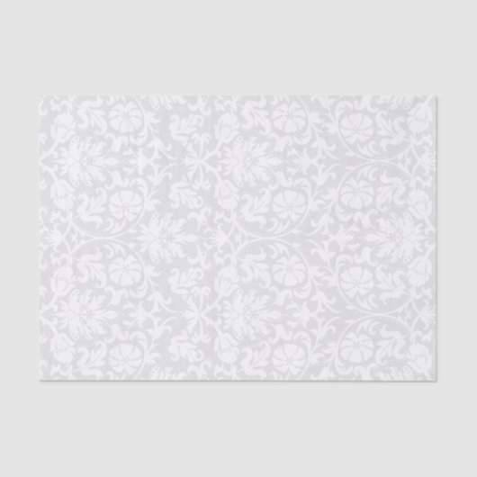 White Floral Damask Tissuepapier (Voorkant)