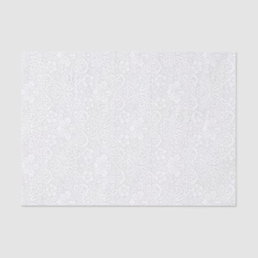  White Floral Damask Tissuepapier (Voorkant)