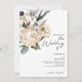 White Floral de bruiloft van Kaart (Voorkant)