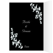 White Floral Deco Wedding Menu Card (Binnen (Links))