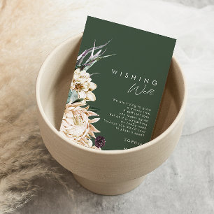 White Floral   Donkere groene wending well Informatiekaartje