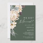 White Floral | Donkergroene aankondiging (Voorkant)