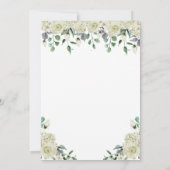White Floral Elegant Neutral Baptism Invitation Kaart (Achterkant)