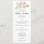White Floral Elegant Romantic Wedding Programma (Voorkant)