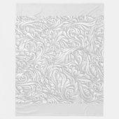 White Floral Fleece Deken (Voorkant)