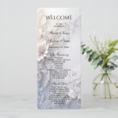 White Floral Flourish Wedding Programma (Staand voorkant)