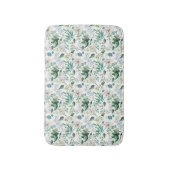 White Floral Flowers Greenery Eucalyptus Elegant Badmat (Voorkant Verticaal)