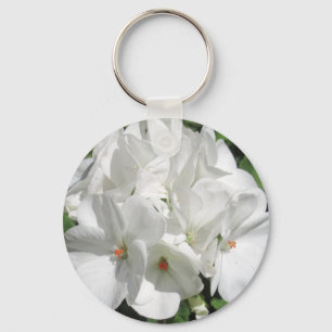 White Floral fotografie Sleutelhanger