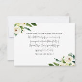 White Floral Funeral Bedankt (Achterkant)