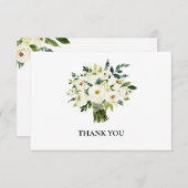 White Floral Funeral Bedankt (Voorkant / Achterkant)