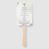 White Floral Funeral Celebration of Life Hand Fan Handwaaier (Achterkant)