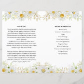 White floral Funeral Program sjabloon (Achterkant)