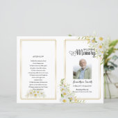 White floral Funeral Program sjabloon (Staand voorkant)