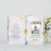 White floral Funeral Program sjabloon (Staand voorkant)