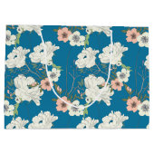 White Floral Garden Pattern Groot Cadeauzakje (Achterkant)