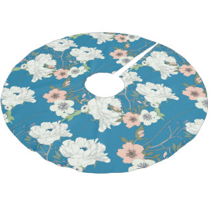 White Floral Garden Pattern Kerstboom Rok