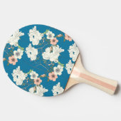 White Floral Garden Pattern Tafeltennisbatje (Zijkant)
