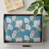 White Floral Garden Pattern Tissuepapier (Geschenk)