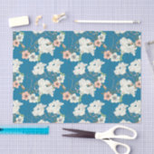 White Floral Garden Pattern Tissuepapier (Craft)