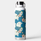 White Floral Garden Pattern Waterfles (Achterkant)