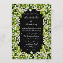 White Floral Garden Wedding Invitation Kaart