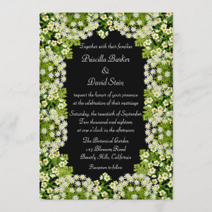 White Floral Garden Wedding Invitation Kaart