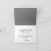 White Floral Gold Accents Monogram C Note Kaart (Binnen)