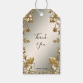 White Floral Gold  Gift Label Cadeaulabel (Achterkant)