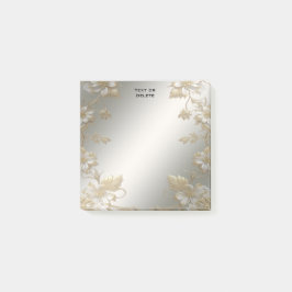 White Floral Gold  Post it Notes