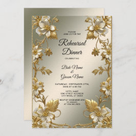 White Floral Gold  repetitiediner Kaart