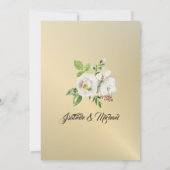 White Floral & Gold Watercolor Invitations de mari (Dos)