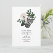 White Floral Gothic Wedding Couples Shower Kaart (Staand voorkant)
