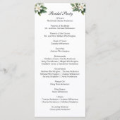 White Floral Greenery Programme de mariage traditi (Dos)