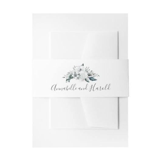 White Floral Greenery Wedding Uitnodigingen Wikkel (Voorkant Voorbeeld)