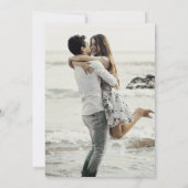 White Floral Grey Custom Photo Engagement Party Kaart (Achterkant)