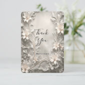 White Floral Hartelijk dank Bedankkaart (Staand voorkant)