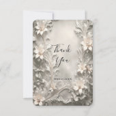 White Floral Hartelijk dank Bedankkaart (Voorkant)