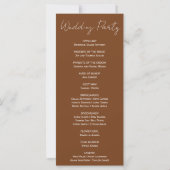 White Floral Herfst Pumpkin Brown Wedding Programm (Achterkant)