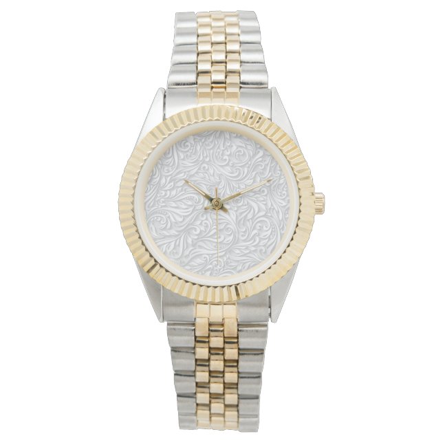 White Floral Horloge (Voorkant)