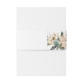 White Floral Invitation Belly Band Uitnodigingen Wikkel (Achterkant Voorbeeld)