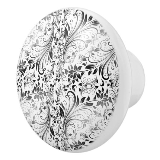White Floral Keramische Knop (Rechts)