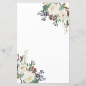 White Floral Kerstmis zei dat ze Kaart zei (Achterkant)